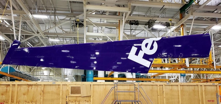 Boeing's Seattle repair station equipped with composite machines, a paint and sanding booth, and structural aircraft parts services