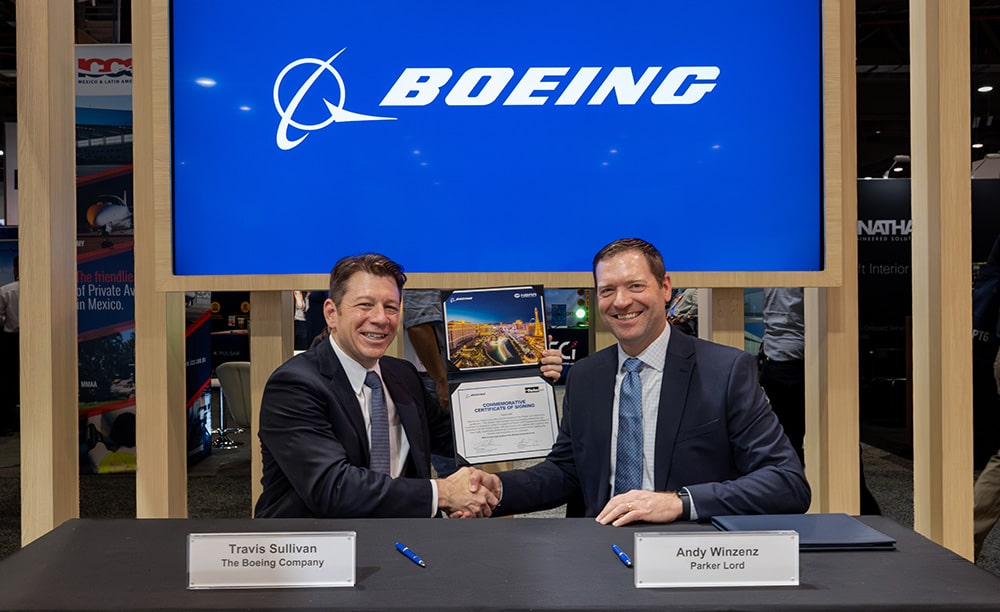 Boeing and Parker Lord leaders at signing ceremony